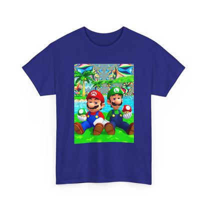 Mellow Mario And Luigi With Mushrooms Tee