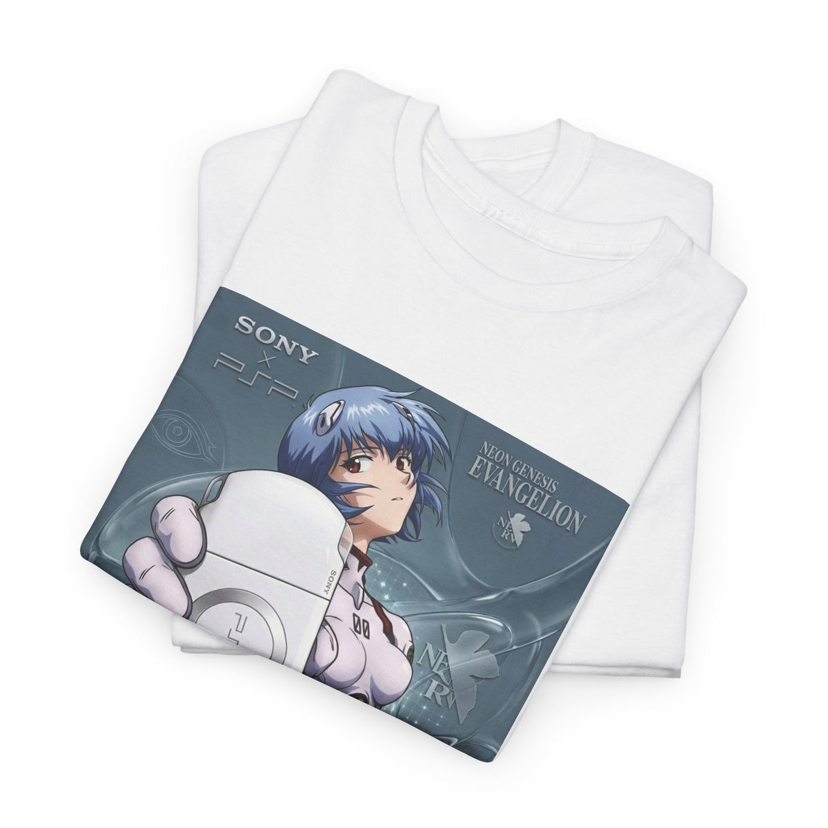 Rei Ayanami Holds PSP Collaboration Tee