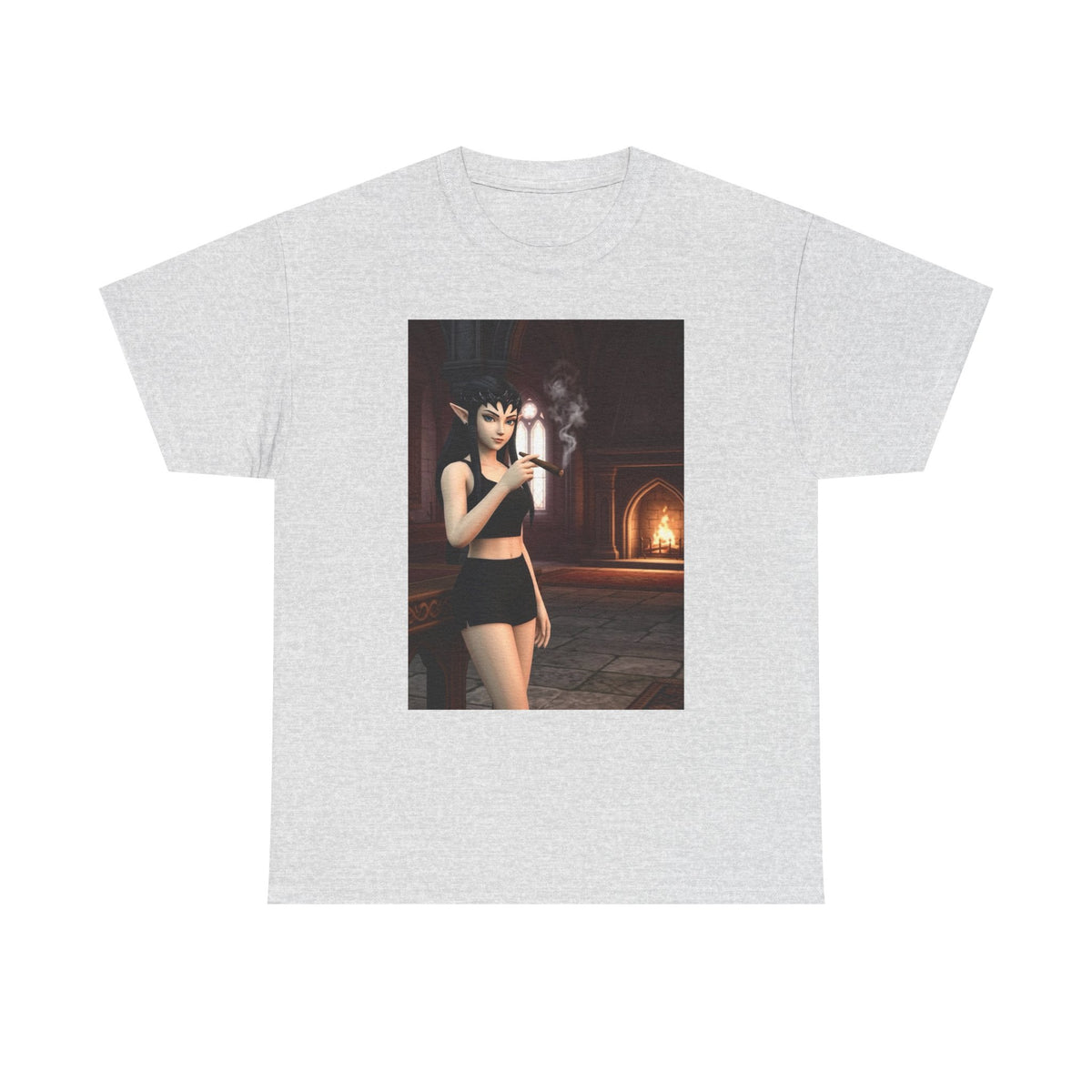 Dark Elf Girl Smoking Cigar Tee
