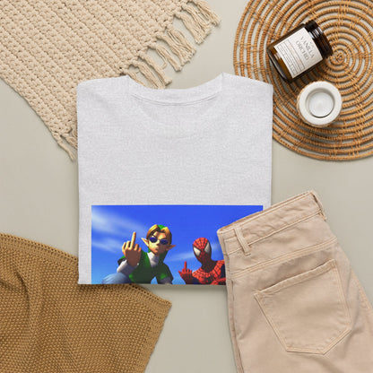 Link And Spider-Man Flipping The Bird