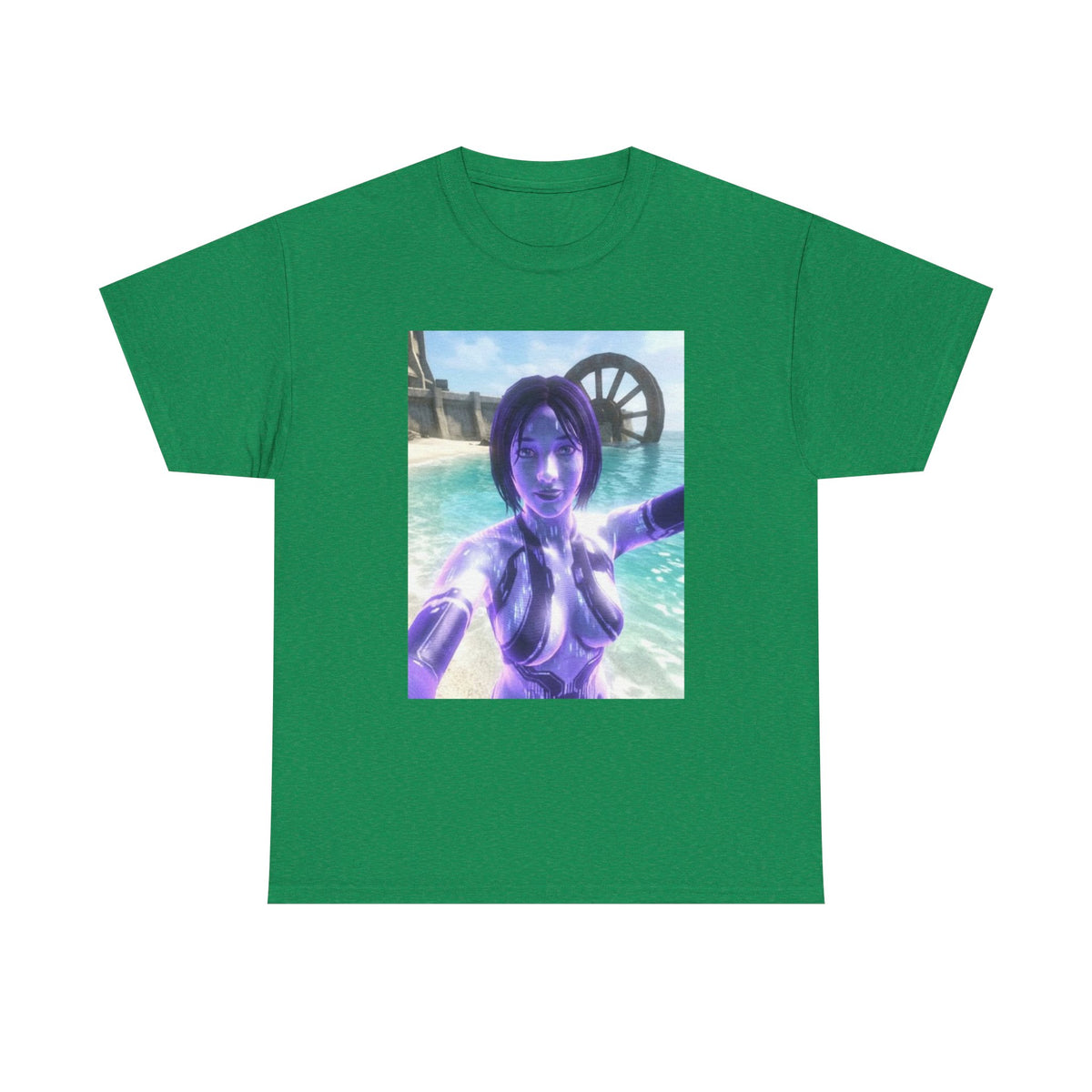 Holographic AI Taking Beach Selfie Tee