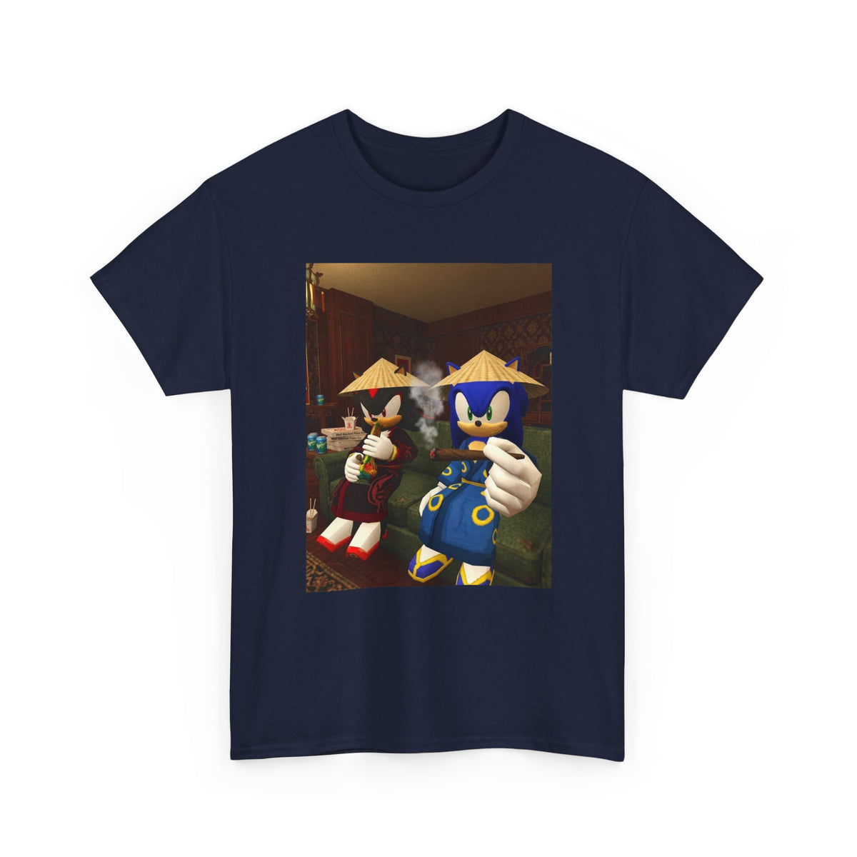 Sonic And Shadow Chilling And Smoking Tee (Design 5)