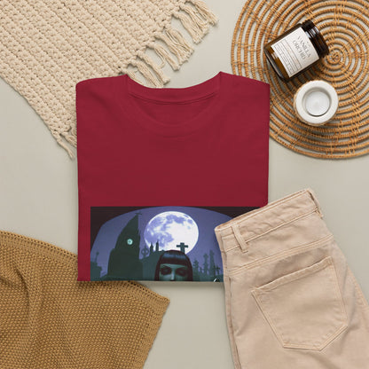 Goth Sim Smoking In Cemetery Moonlight Tee