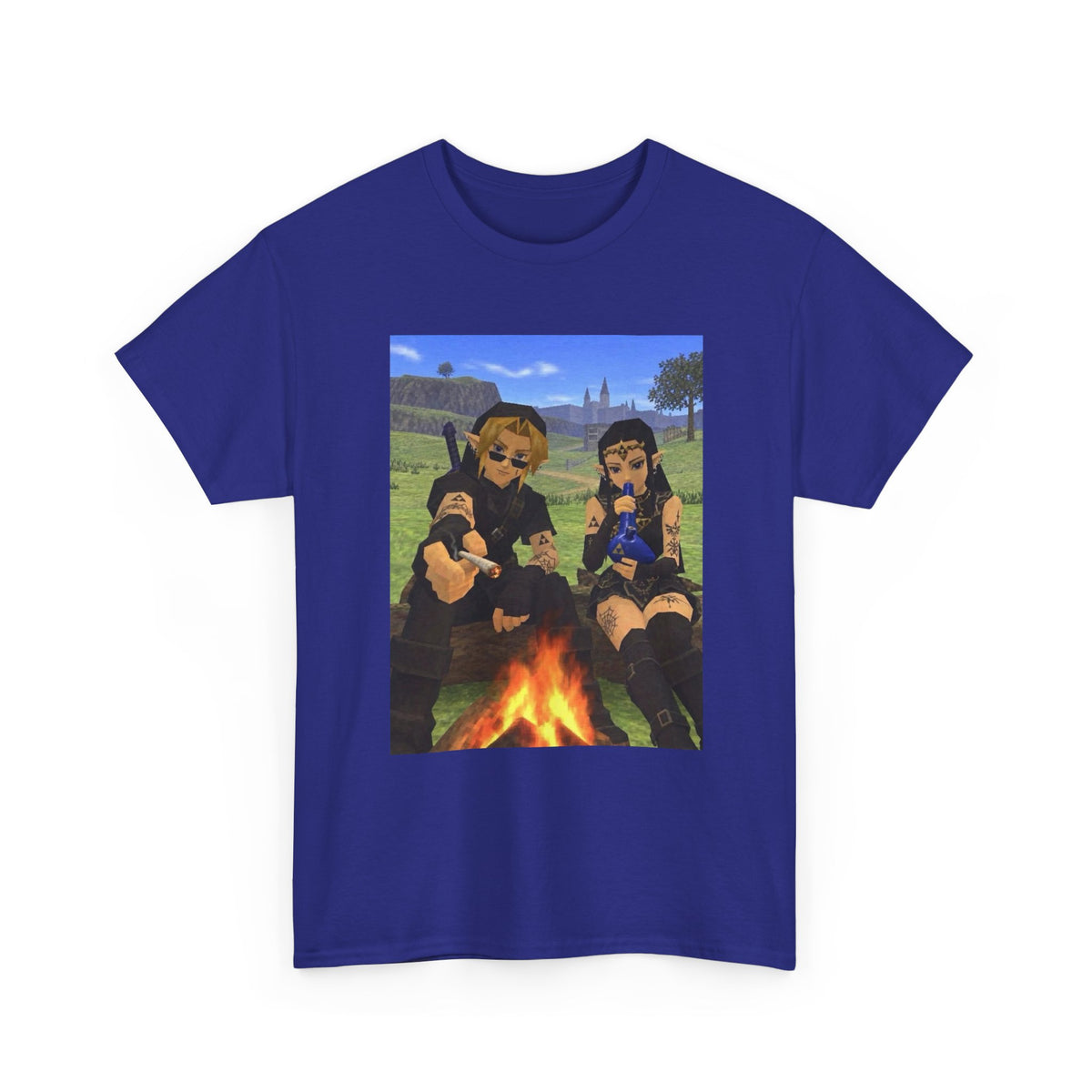 Dark Link And Dark Zelda Chilling Campfire Tee