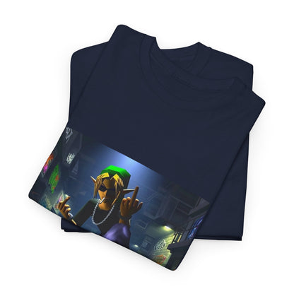 Edgy Ocarina Link Skater Flipping Off Tee