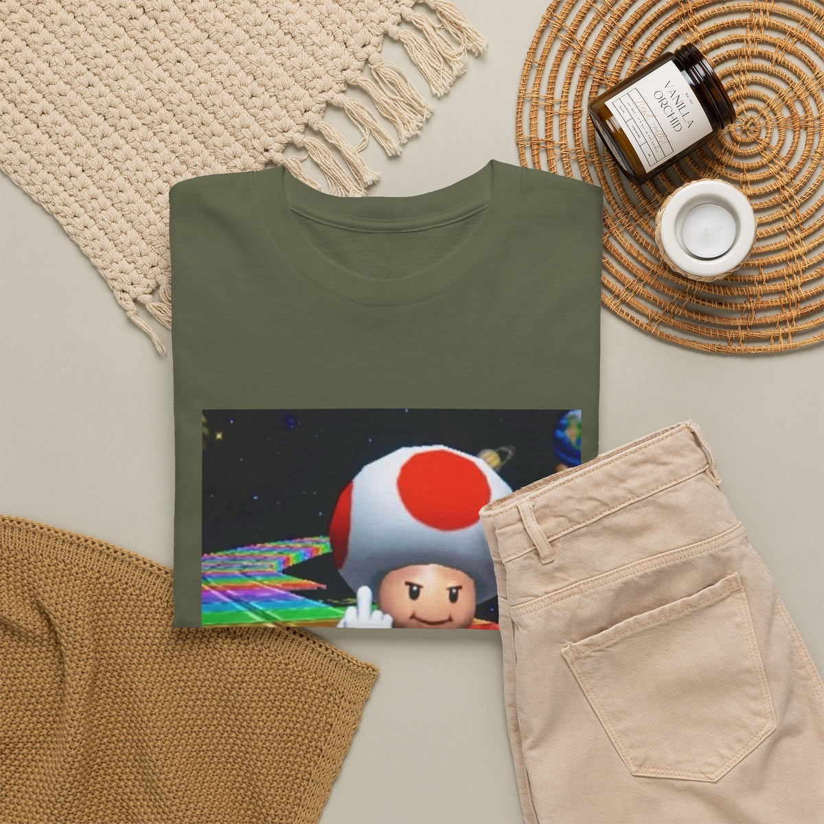 Toad Flipping The Bird On Rainbow Road