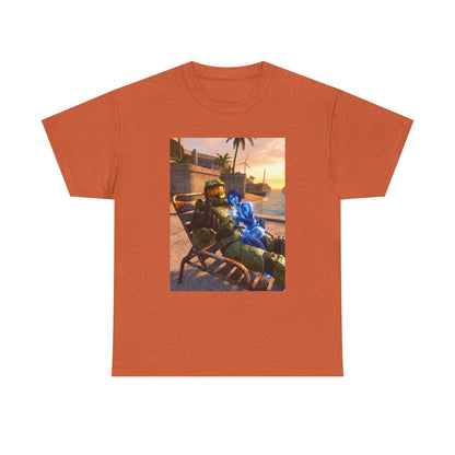 Master Chief Chilling With Cortana Beachside