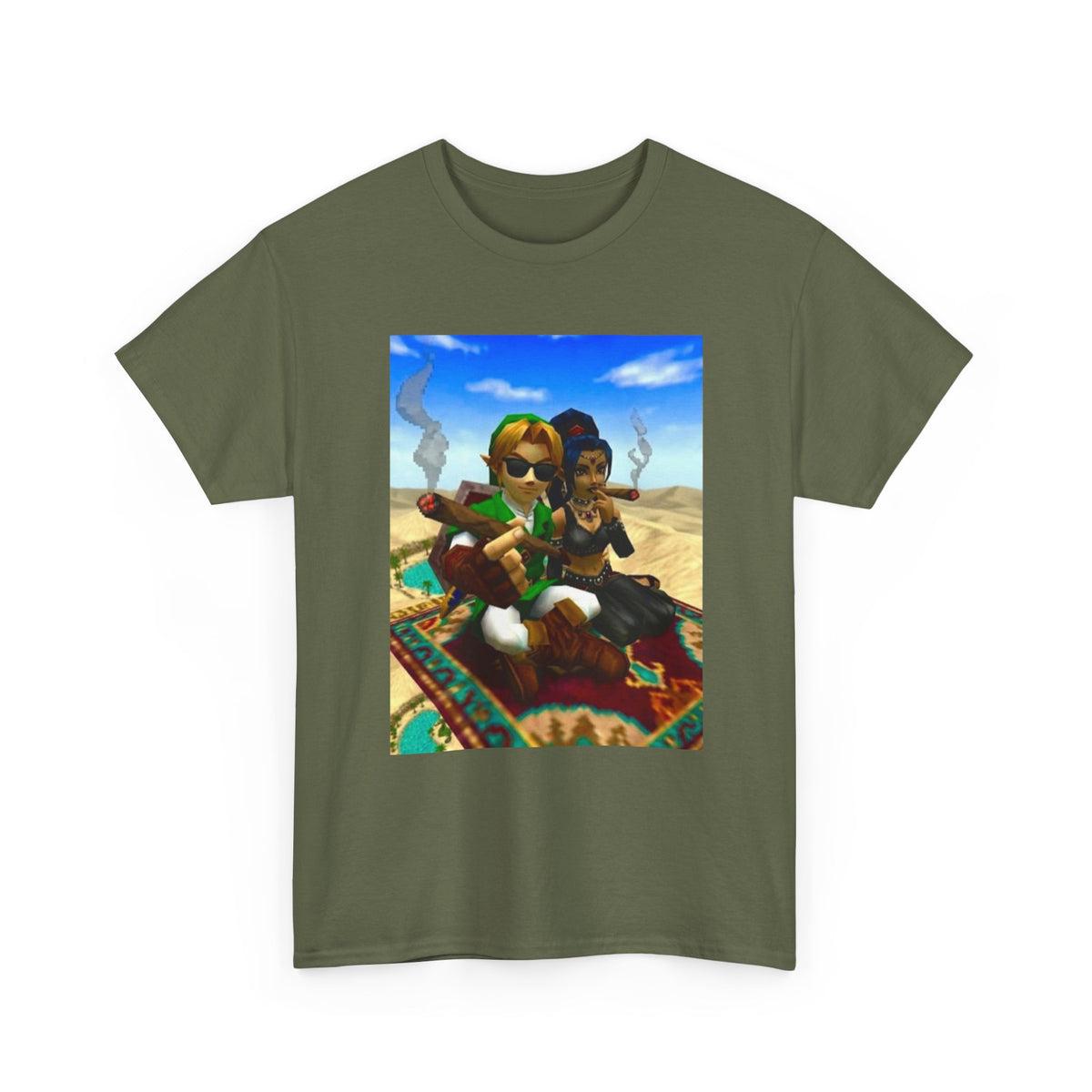 Link And Nabooru Flying On Magic Carpet