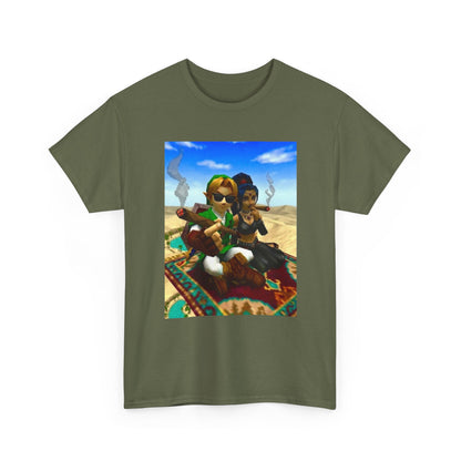 Link And Nabooru Flying On Magic Carpet