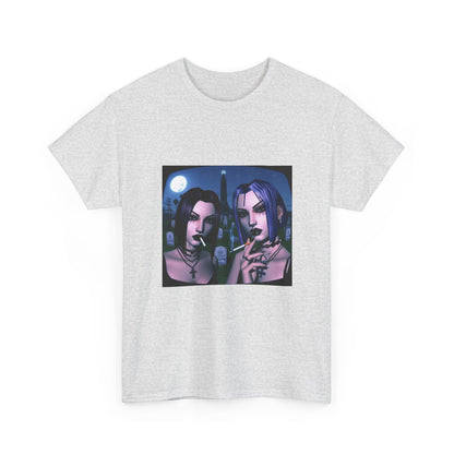 Gothic Gals Smoking In Cemetery Tee