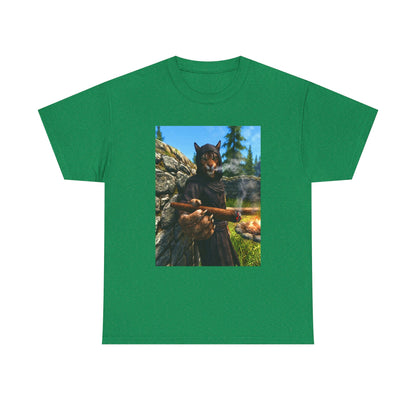 Khajiit Smoking Fat Cigar Campfire Tee