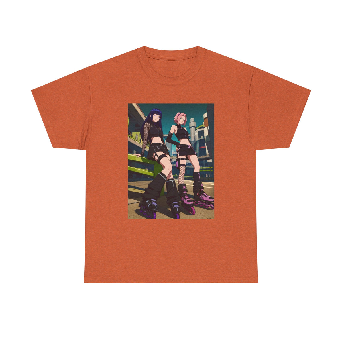 Anime Rollerblade Duo On City Street Tee