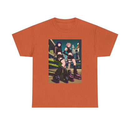 Anime Rollerblade Duo On City Street Tee