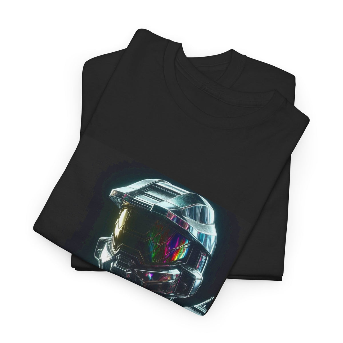 Chrome Cybernetic Commander With Rainbow Visor