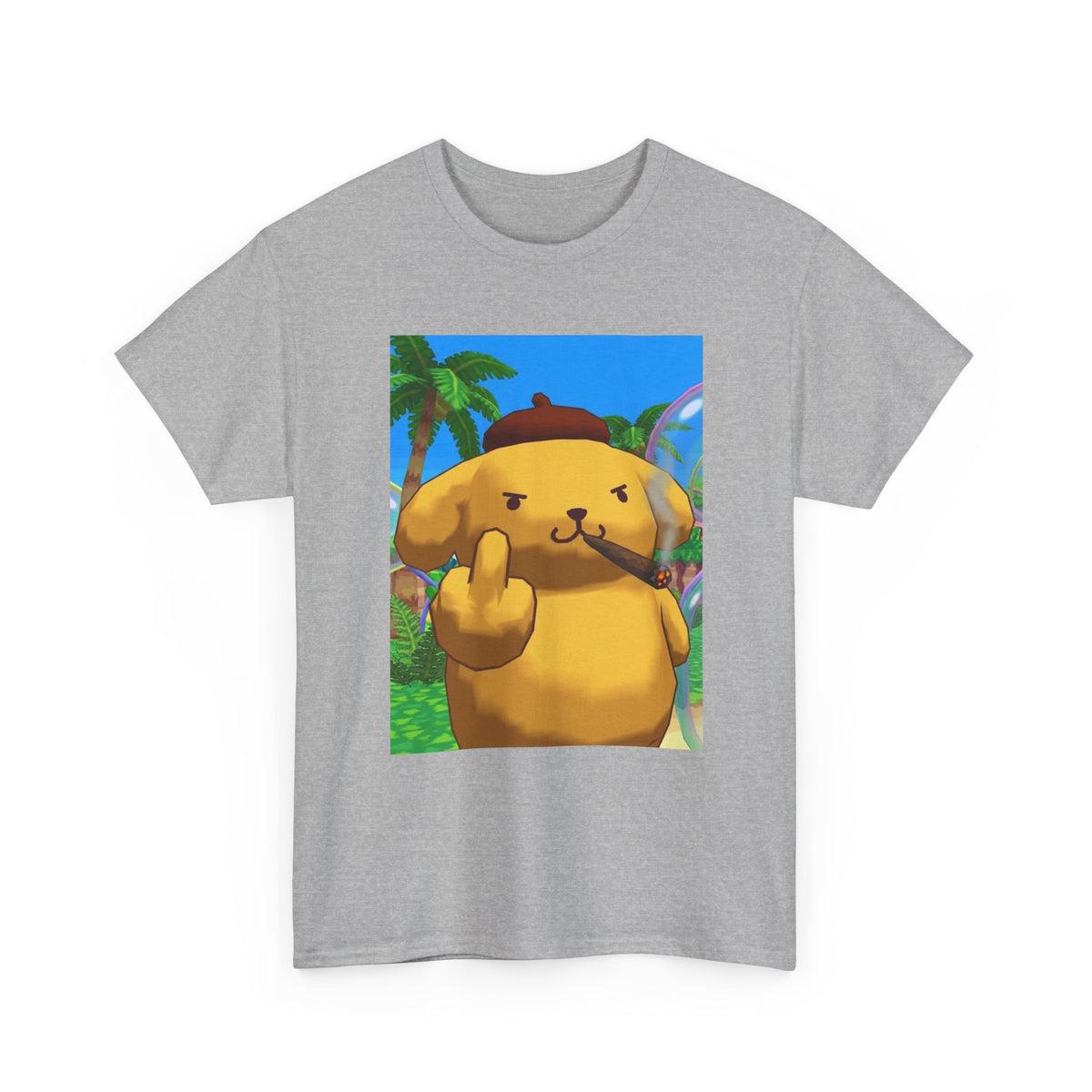Pompompurin Smoking Blunt Flipping Bird Tee