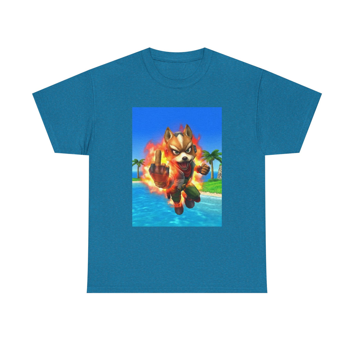Fiery Fox Middle Finger Beach Tee