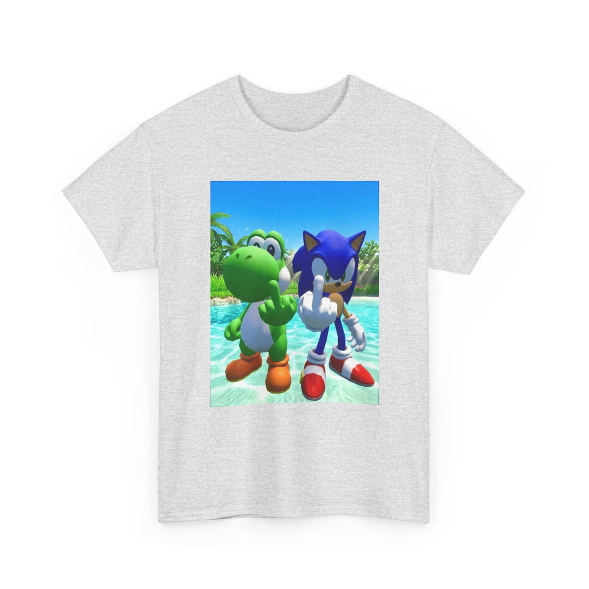 Yoshi And Sonic Flipping Off Tee