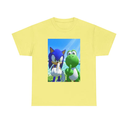 Sonic And Yoshi Flipping Off On The Beach