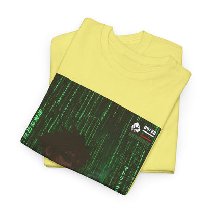Anime Character Smoking Cigar In Matrix Tee