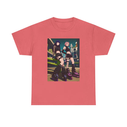 Anime Rollerblade Duo On City Street Tee