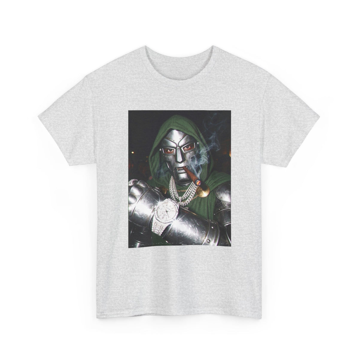 Masked Villain Smoking Cigar Checking Watch