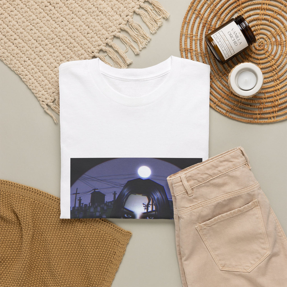 Goth Queen Smoking In Cemetery Moonlight Tee