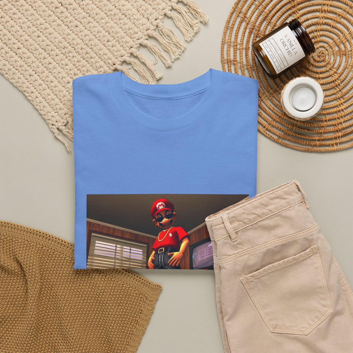 Gangster Mario Chillin' In The Crib Tee