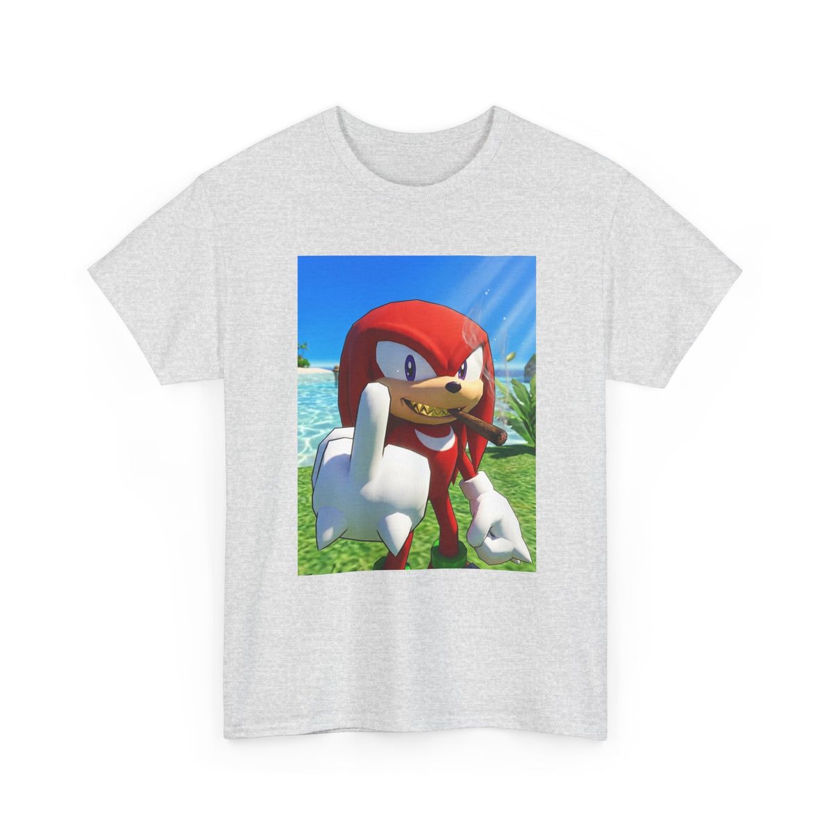Knuckles Smoking Cigar On Tropical Beach