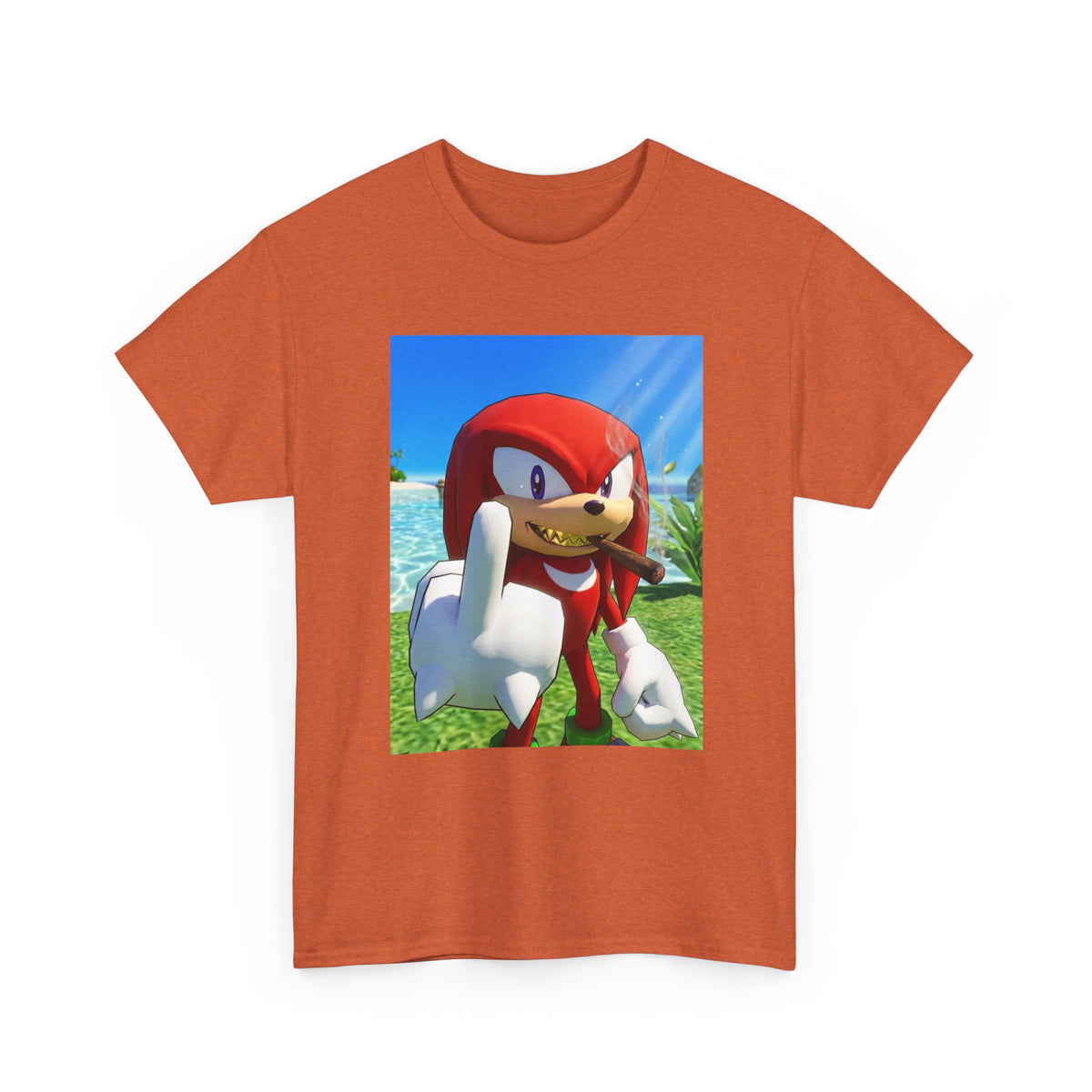 Knuckles Smoking Cigar On Tropical Beach
