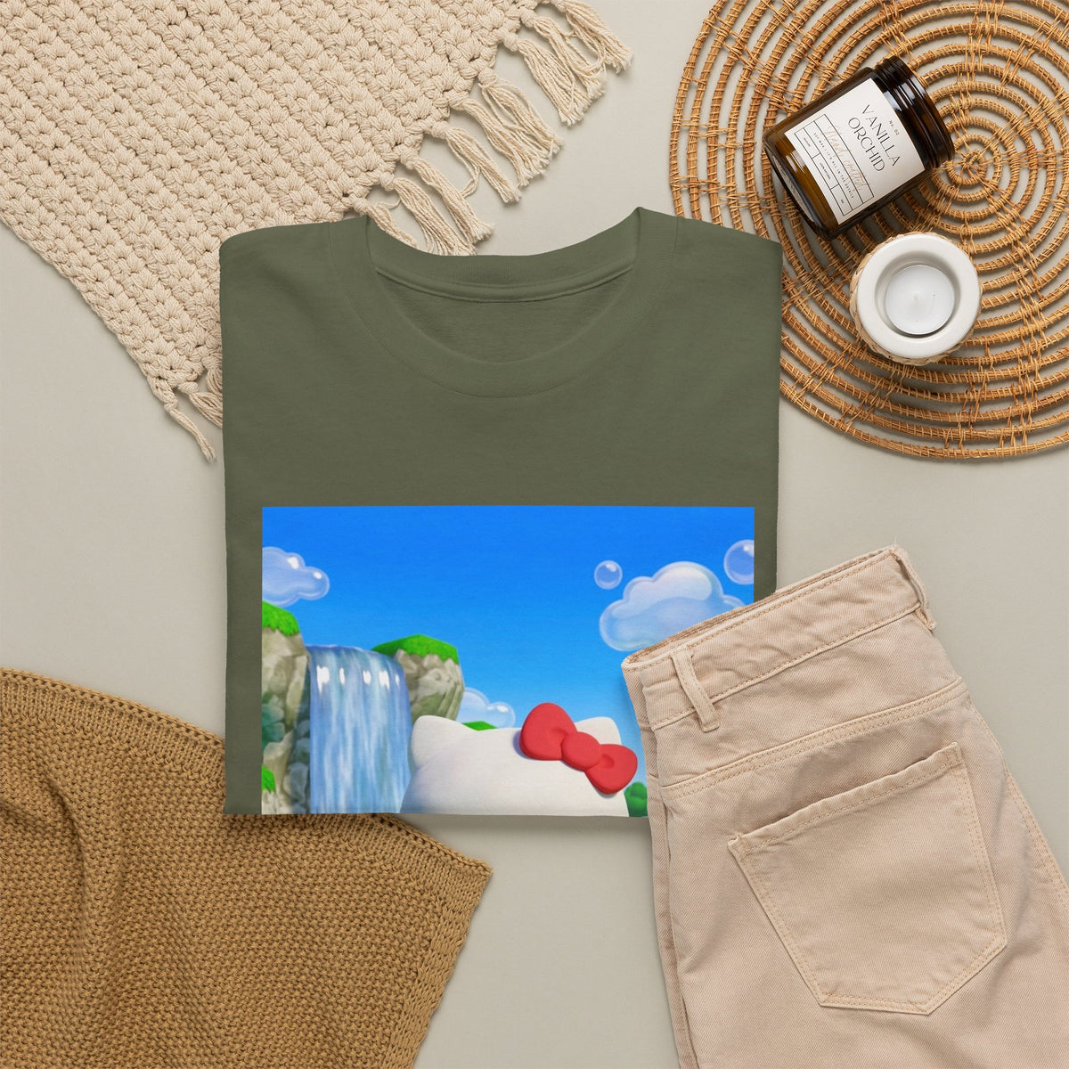 Kitty Flips The Bird Waterfall Tee