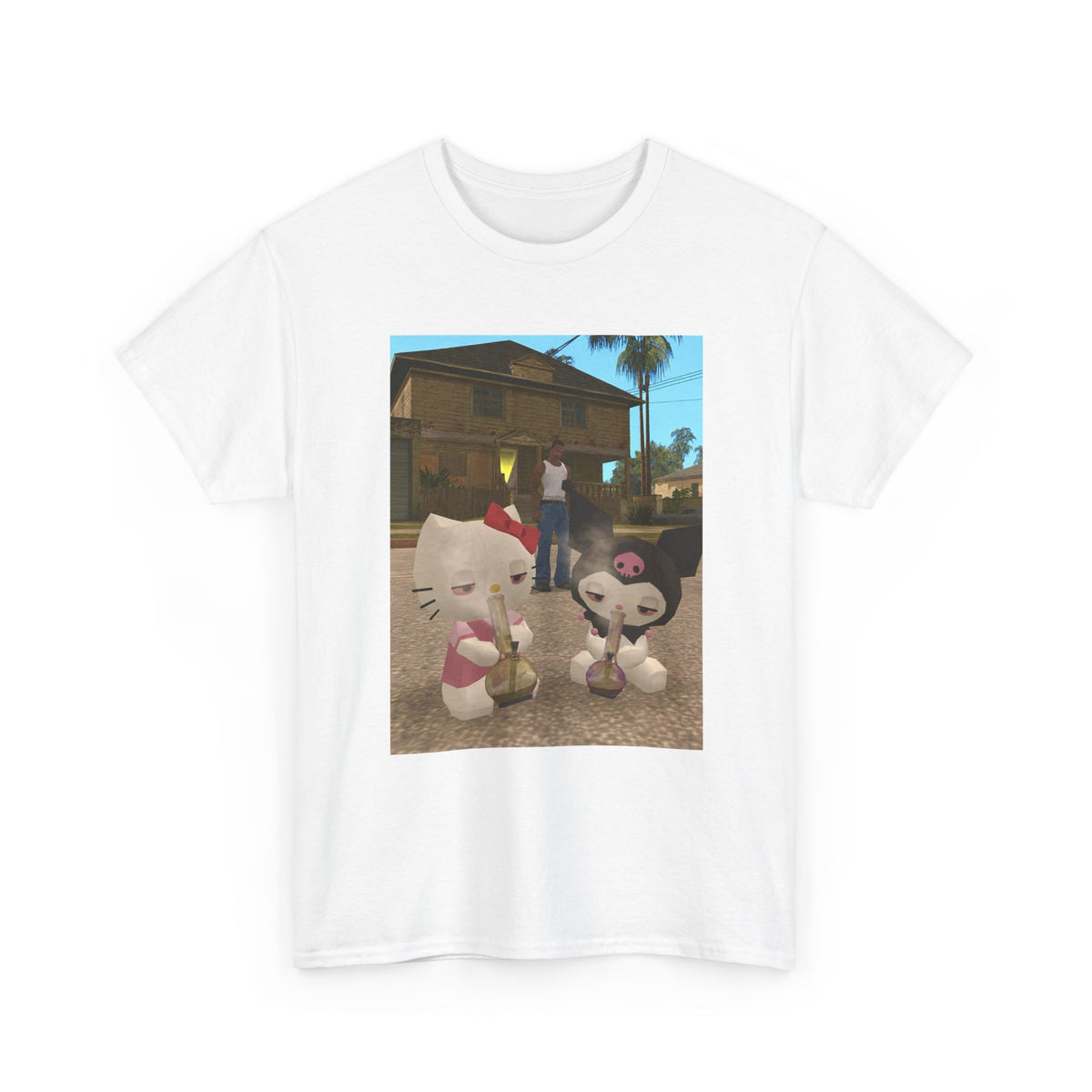 CJ And High Sanrio Characters In Grove Street Tee