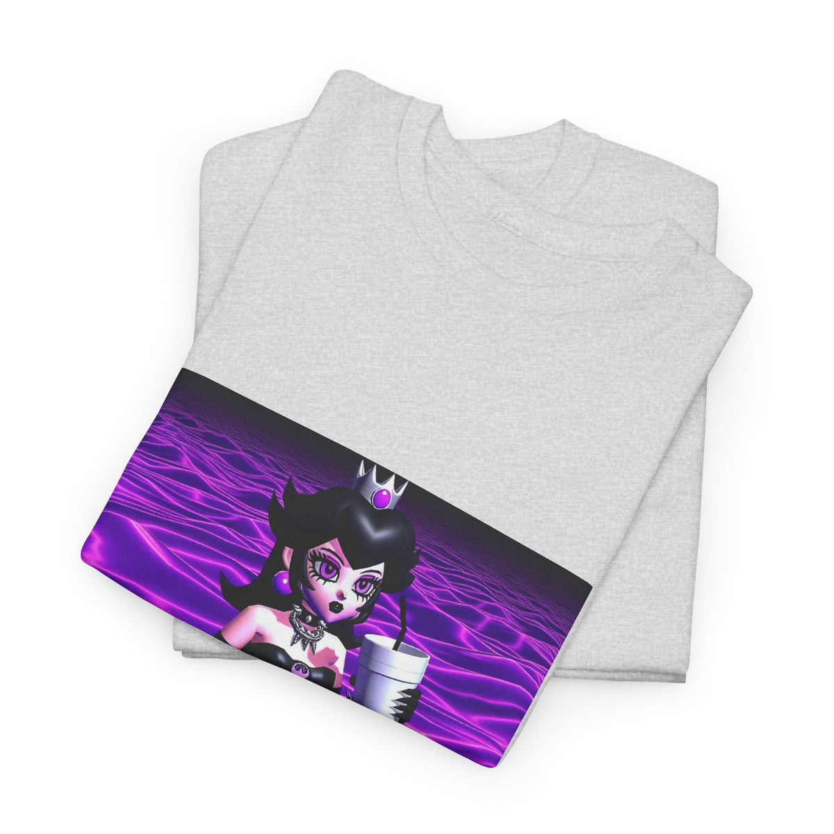 Goth Peach Wading In Purple Waves