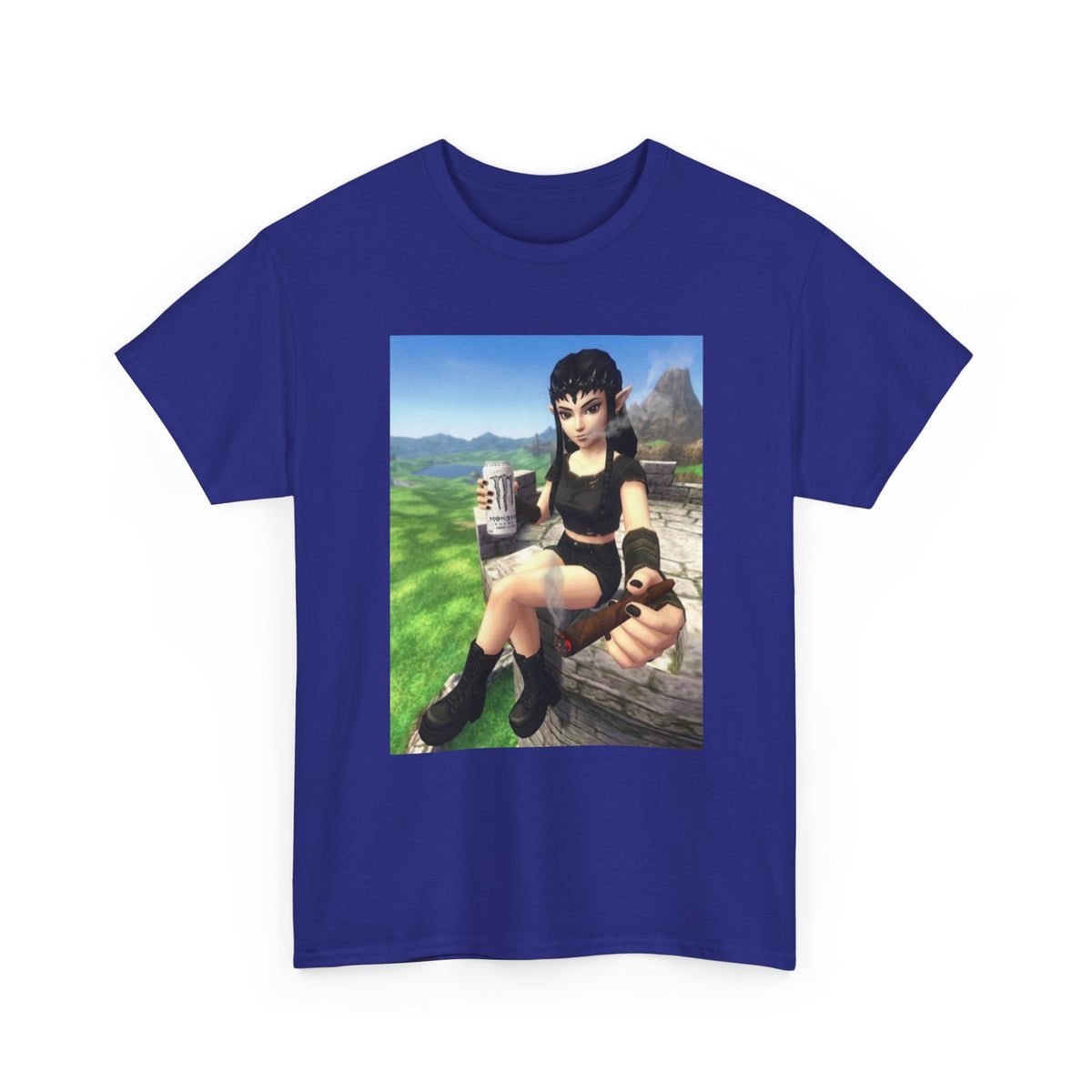 Edgy Elf Girl Smoking Blunt Tee