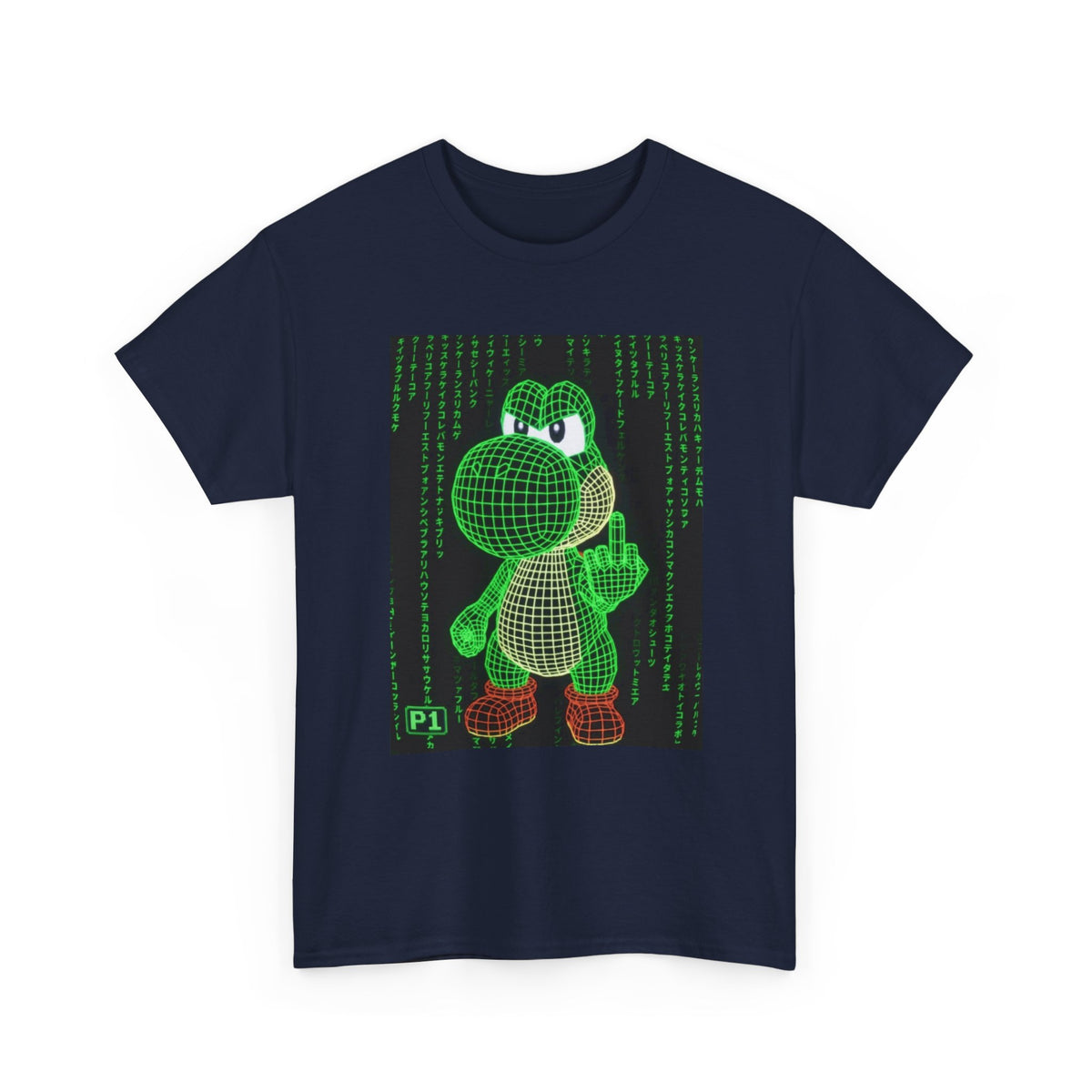 Wireframe Yoshi Flipping The Bird Tee