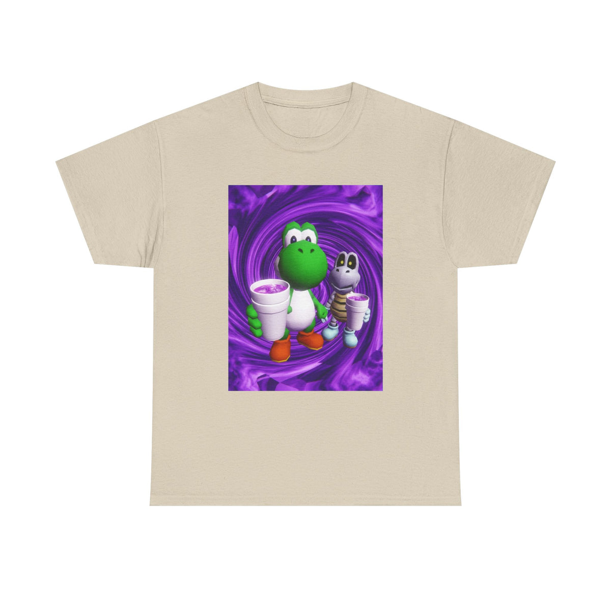 Yoshi And Dry Bones Sipping Purple Tee