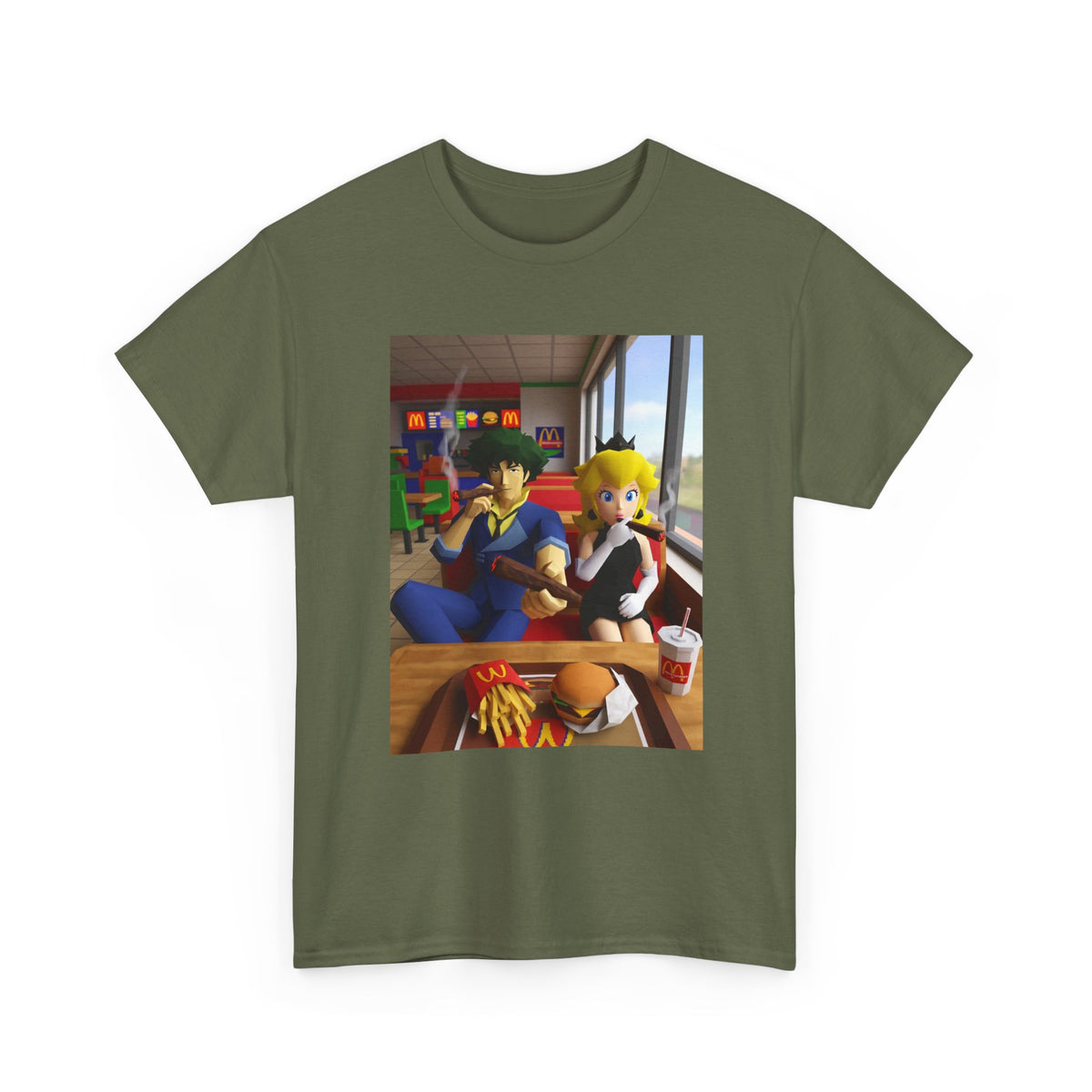 Spike and Peach Smoking Fast Food Tee