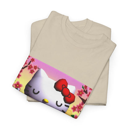 Kitty Meditating and Flipping Bird Tee