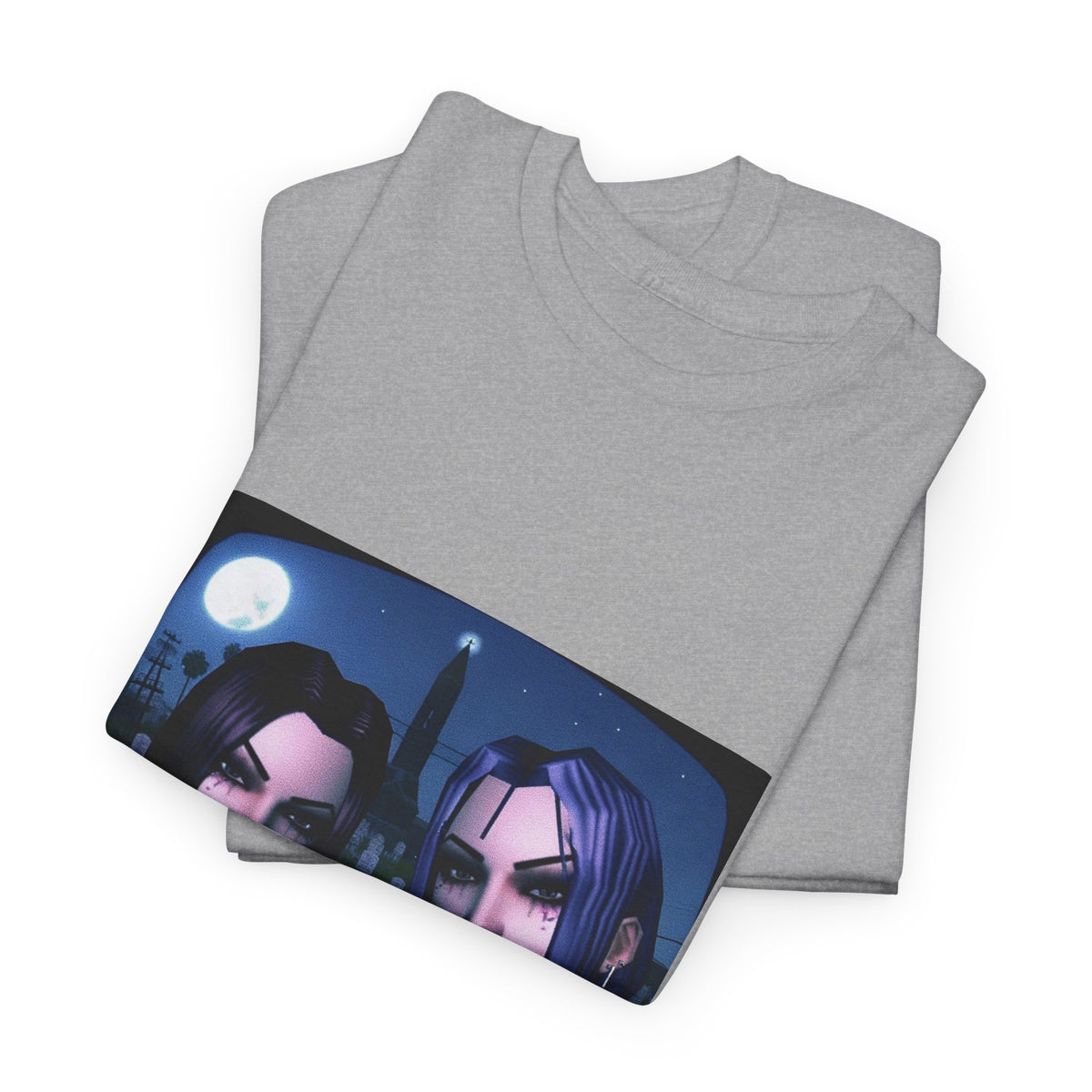 Gothic Gals Smoking In Cemetery Tee