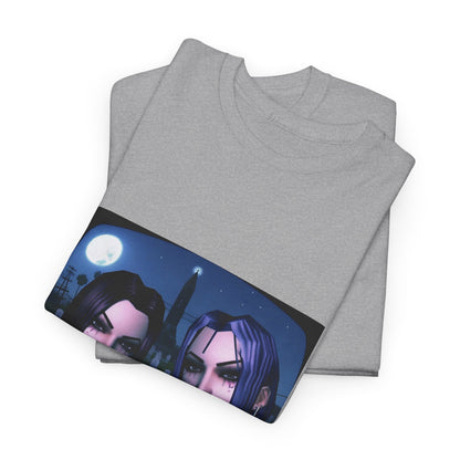 Gothic Gals Smoking In Cemetery Tee