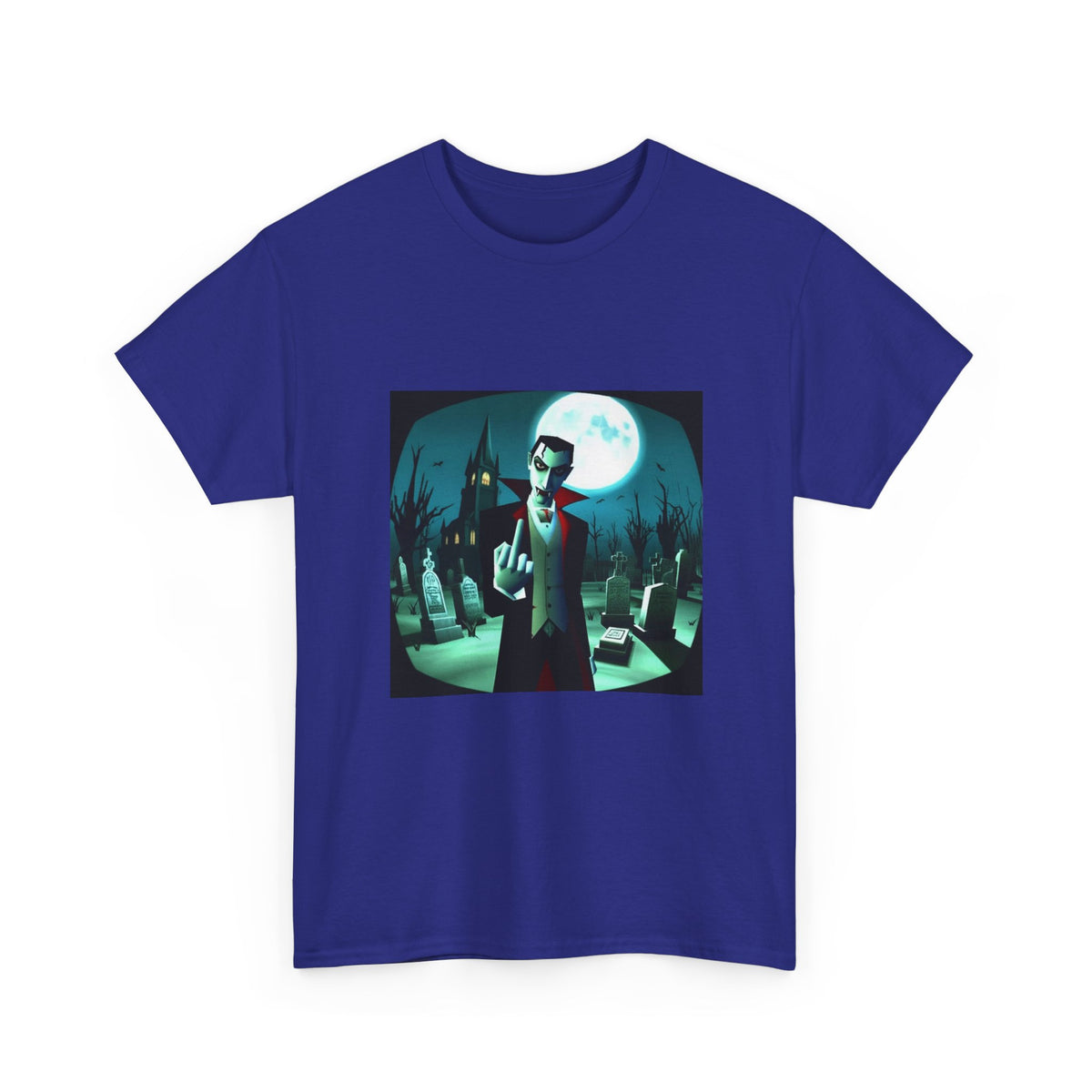 Vampire Giving The Finger In Cemetery Tee