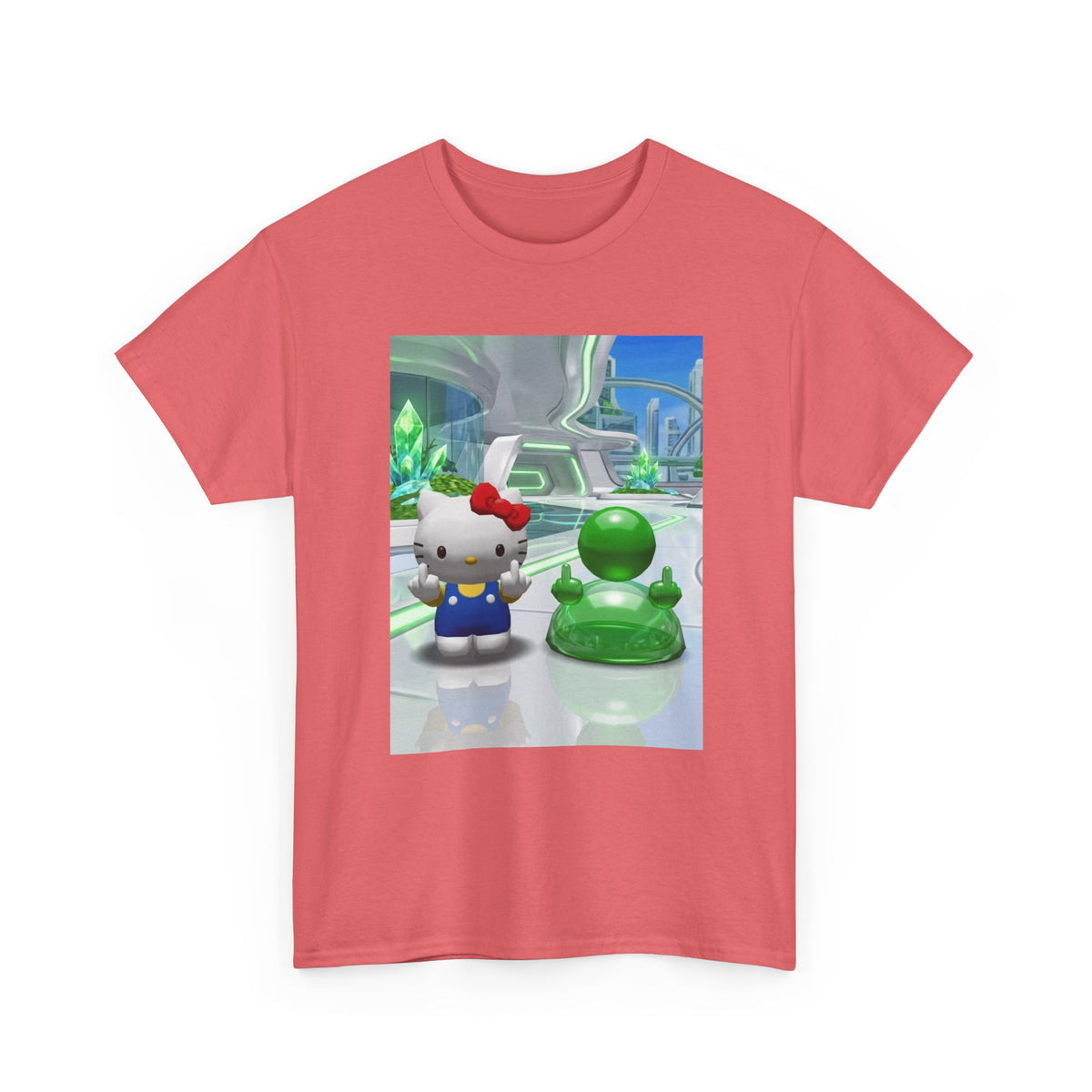 Hello Kitty And Green Blob Flipping The Bird
