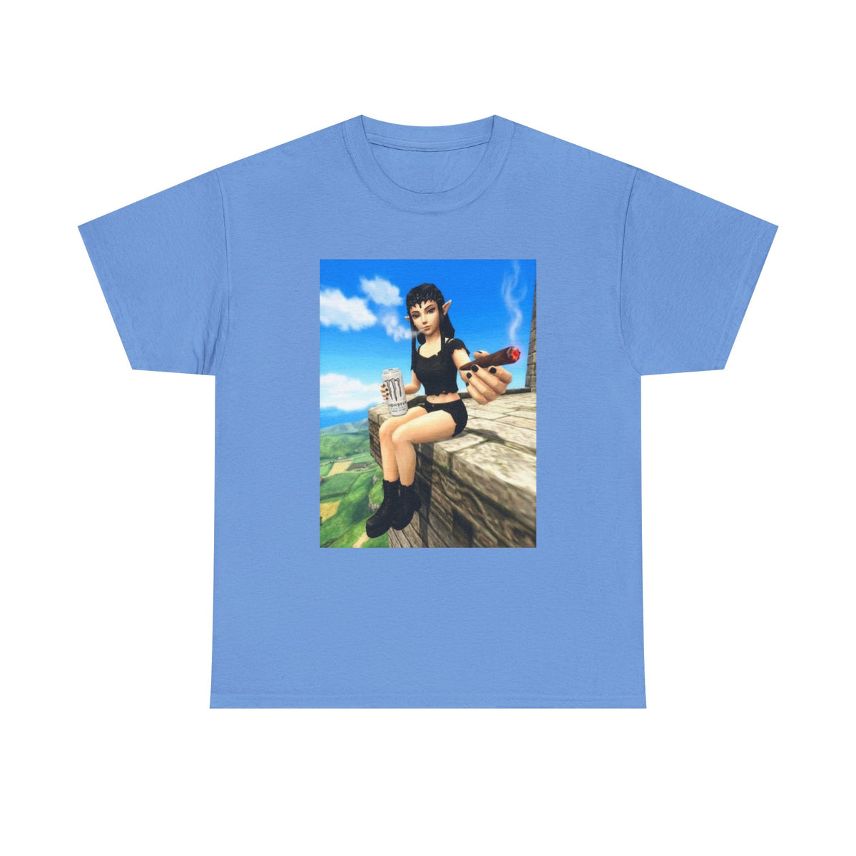 Elf Girl Smoking Cigar On Mountain Tee