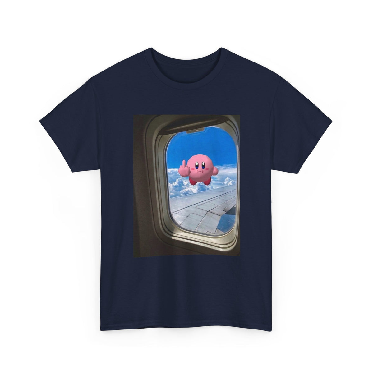 Kirby Flipping Off Airplane Window Tee