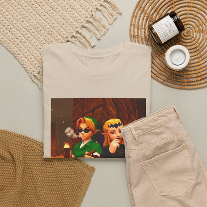 Link and Zelda Chillin' With Cigars Tee