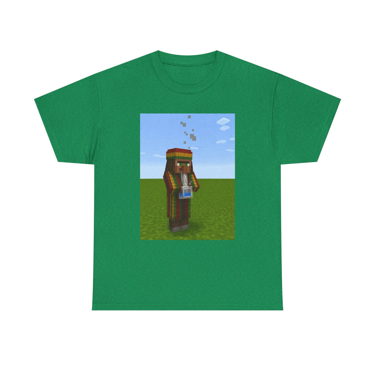 Rasta Minecraft Villager Smoking Tee