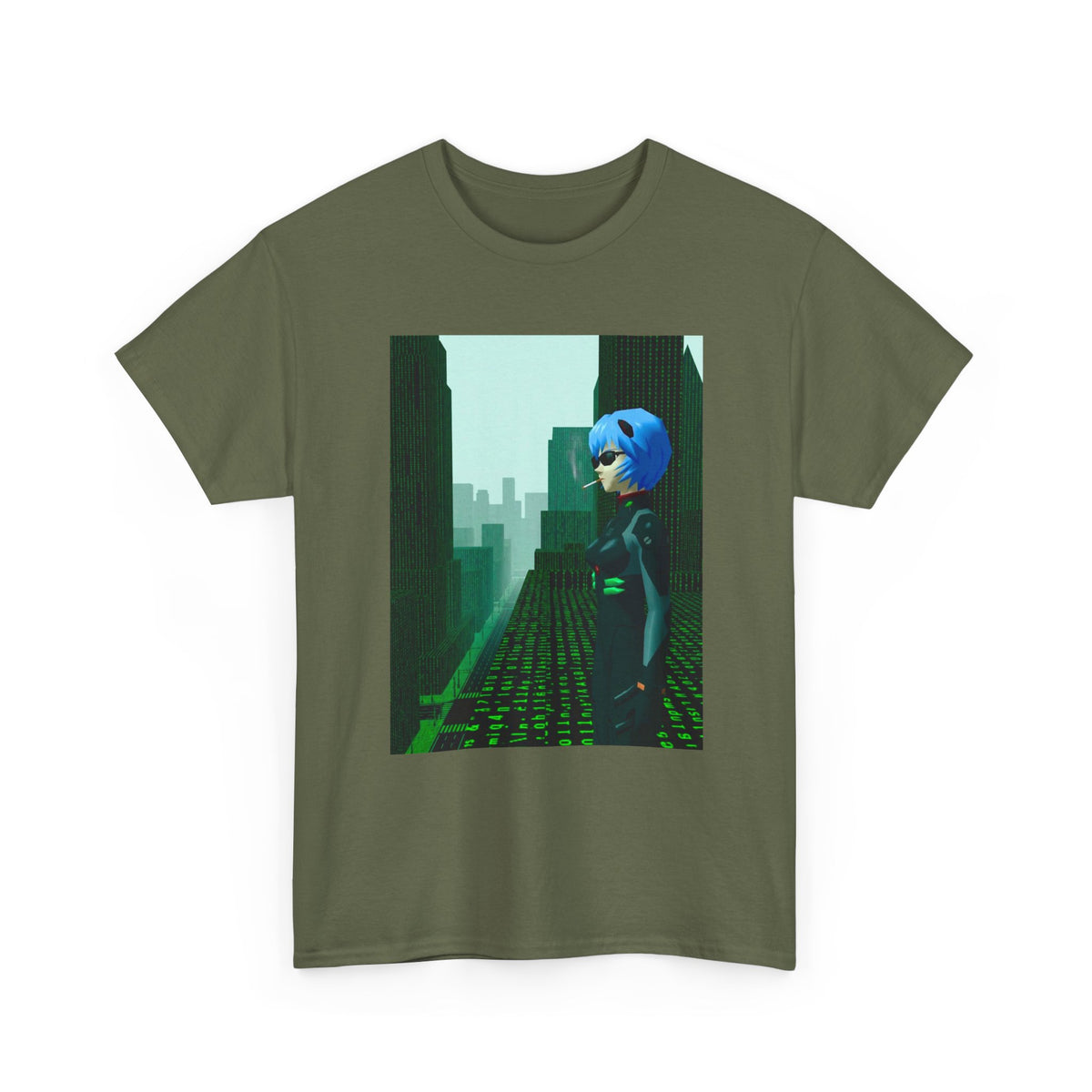 Neon Genesis Smoking Anime Girl Matrix Tee