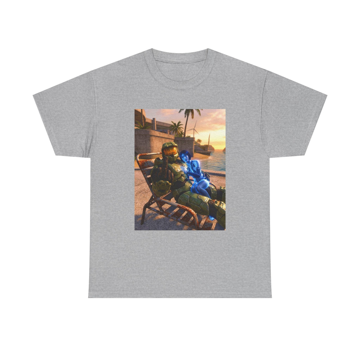 Master Chief Chilling With Cortana Beachside
