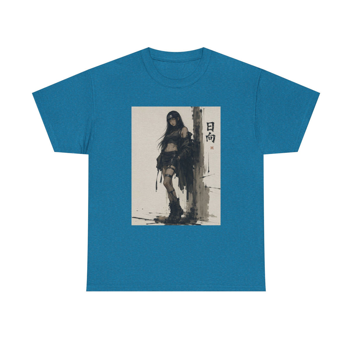 Anime Warrior Girl Leaning On Post Tee