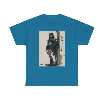 Anime Warrior Girl Leaning On Post Tee