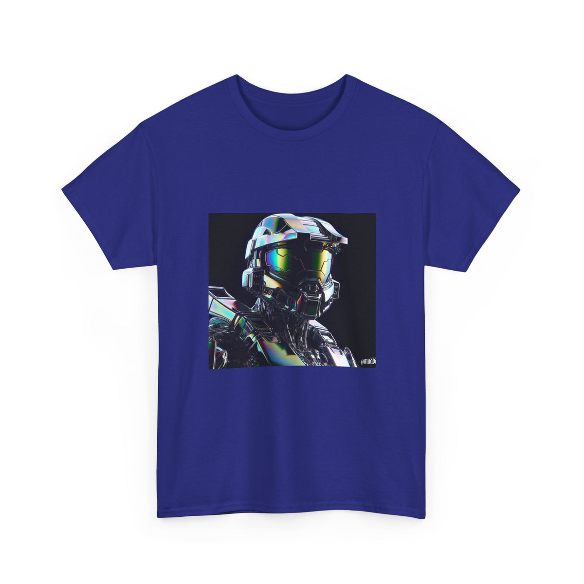 Holographic Cybernetic Sentinel Chrome Helmet Tee